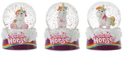 Bola de nieve unicornio juguete fantasía decoración purpurina