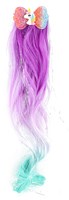 Mechón de pelo con purpurina unicornio lila blanco verde - decoración para niños-2
