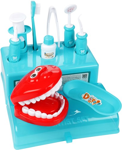 Maletín de dentista juguete con accesorios - 10 piezas - azul - set de juego-2