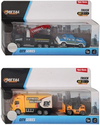 Toi-Toys vehículo de obra metálico con fricción y montacargas