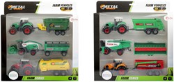 Toi-Toys set granja metálica tractores con remolques 6 piezas
