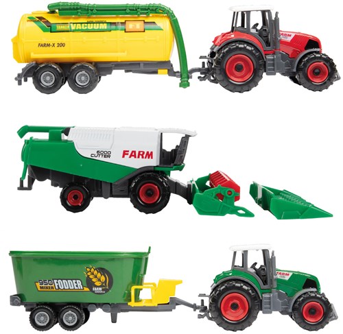 Toi-Toys set granja metálica tractores con remolques 6 piezas-2
