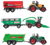 Toi-Toys set granja metálica tractores con remolques 6 piezas-3