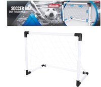 Portería de fútbol con red plástico blanco 64x49x35cm para niños