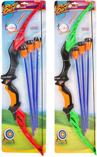 Toi-Toys set de arco y flechas de juguete con 3 flechas para niños
