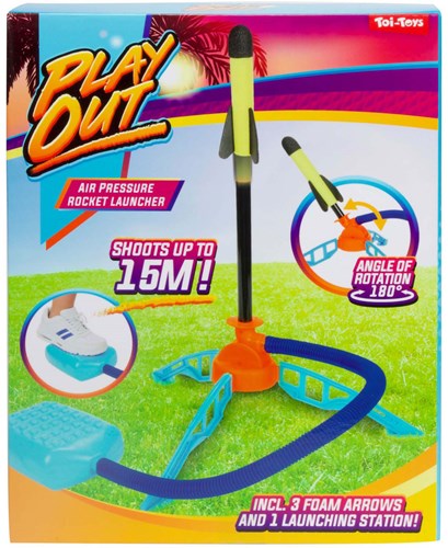 Toi-Toys cohete juguete Play Out Cohete de presión de aire con 3 cohetes