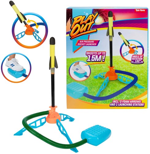 Toi-Toys cohete juguete Play Out Cohete de presión de aire con 3 cohetes-3