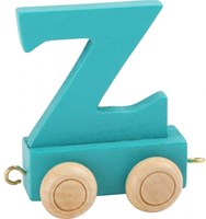 Small Foot tren de letras de madera azul aqua - Z - vagón de letras juguete