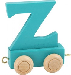Small Foot tren de letras de madera azul aqua - Z - vagón de letras juguete