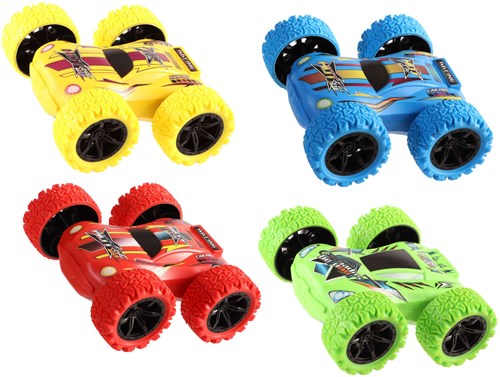 Coche acrobático juguete Coche de fricción reversible multicolor 12cm-2