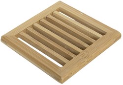Svenska Living posavasos de bambú acanalado 10x10cm marrón