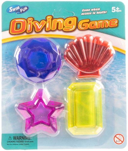 Jonotoys set de conchas de buceo juguete - 4 piezas piscina colorida
