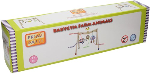 Johntoy gimnasio de madera para bebés animales de granja con música y figuras-2
