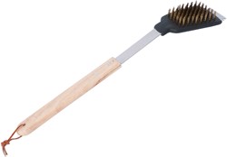 BBQ cepillo y raspador - Mango de roble de lujo - Acero inoxidable - 44 cm - BBQ