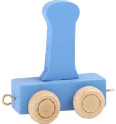 Small Foot tren de letras de madera azul I set tren juguete 12 piezas