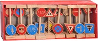 Playwood set de señales de tráfico de madera - 18 piezas - educativo
