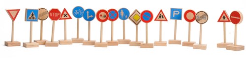 Playwood set de señales de tráfico de madera - 18 piezas - educativo-2