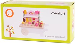 Mentari carrito de helados de madera juguete - 18 piezas - set de helados coloridos