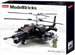 Sluban set de construcción helicóptero de combate con soldado - 333 bloques