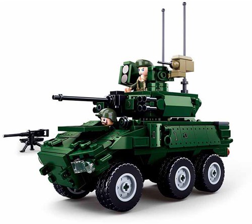 Sluban set de construcción vehículo blindado con soldados - juguete ejército-2