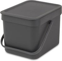 Brabantia cubo de basura Sort & Go 6L gris - cubo compacto de cocina-2