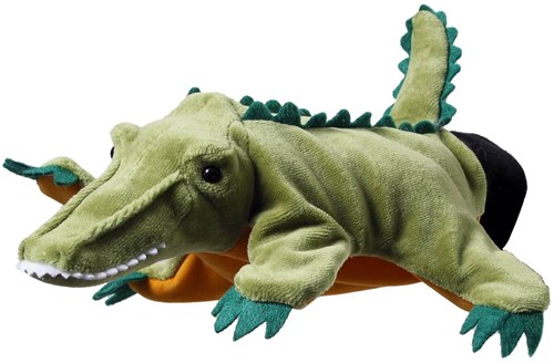 Beleduc marioneta de mano cocodrilo juguete de peluche verde 22 cm-3