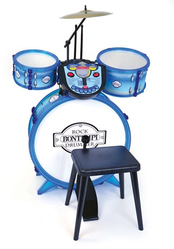 Bontempi batería juguete con tutor electrónico azul 4 piezas-2