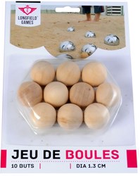 Longfield Games bolas de madera para petanca set 10 unidades 30 mm