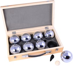 Jeu de Boules set maletín madera lujo 8 bolas metal Longfield Games