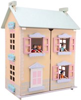 Jouéco casa de muñecas de madera con muebles y muñecos - madera FSC-2