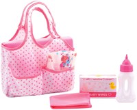 Johntoy bolso cambiador muñeca con accesorios - bolsa rosa cuidado-2