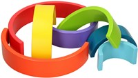 Jouéco arco iris de madera torre apilable 7 piezas juguete Montessori-2