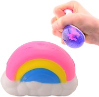Johntoy squishy arcoíris unicornio juguete antiestrés purpurina-3