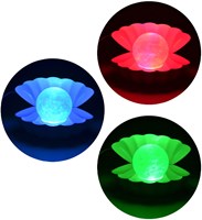 Johntoy luz nocturna rosa LED perla concha con conexión USB habitación infantil-3