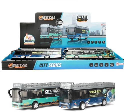 Toi-Toys autobús urbano juguete 21cm pull back con luz y sonido