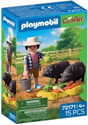 Playmobil Country juguete de granja Granjero con cerdito panzón 72171
