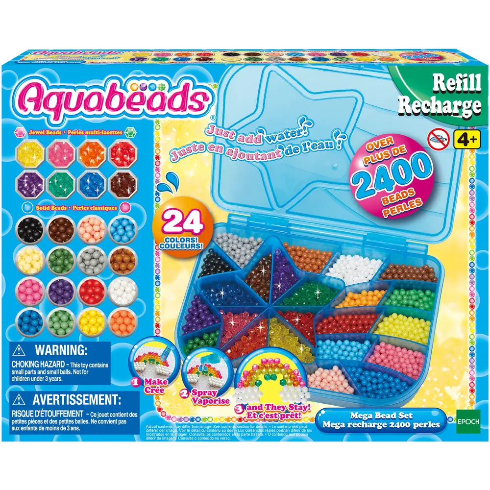 Aquabeads recambio creativo mega pack de perlas 2400 perlas manualidades