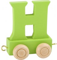 Small Foot tren de letras de madera H verde - letra para tren de juguete
