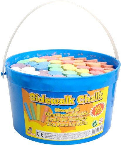 Johntoy tizas de acera Outdoor Fun cubo 50 piezas juguete exterior colorido-2
