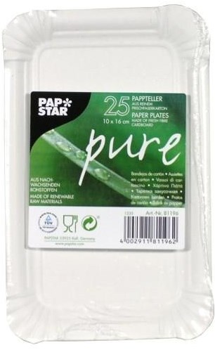 Papstar schaaltje karton wit 10x16cm 25s