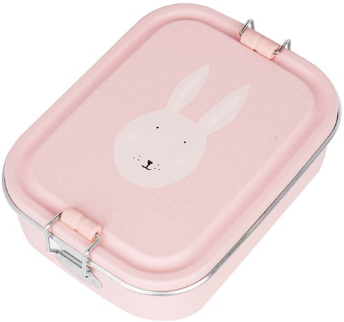 Trixie fiambrera pequeña - caja de almuerzo de acero inoxidable para niños - Mrs. Rabbit - rosa