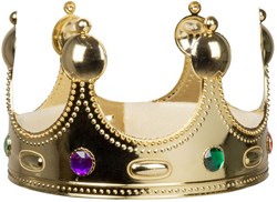 Boland - Corona infantil Rey - Corona dorada con gemas - Accesorio de disfraces