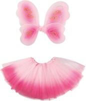 Boland set disfraz hada tul rosa alas purpurina elástico