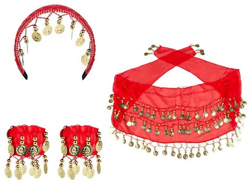 Boland set accesorios bailarina del vientre rojo adultos carnaval-2
