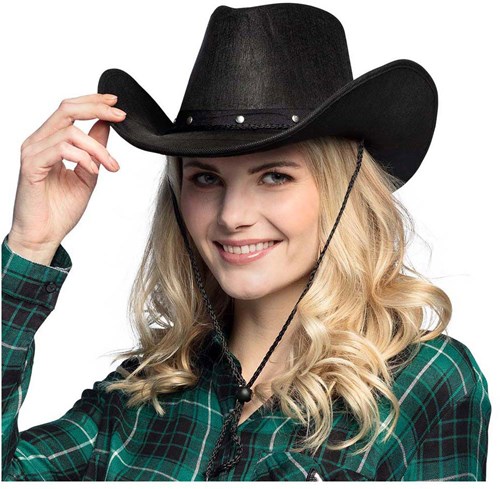 Boland sombrero vaquero Wichita negro - accesorio festival - 59 cm-2