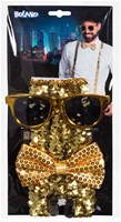 Boland set de accesorios oro disfraz fiesta adultos glitter glamour