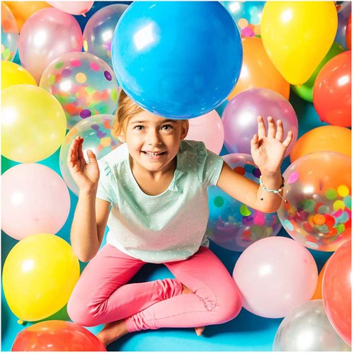 Boland globos confeti - set de 5 globos de látex coloridos para fiestas-2
