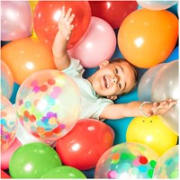 Boland globos confeti - set de 5 globos de látex coloridos para fiestas-3