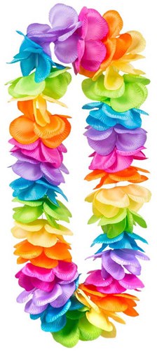 Boland collar hawaiano arcoíris deluxe XL - guirnalda de flores fiesta