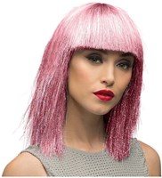 Boland peluca mujer rosa brillante media melena lisa showgirl glamour-2